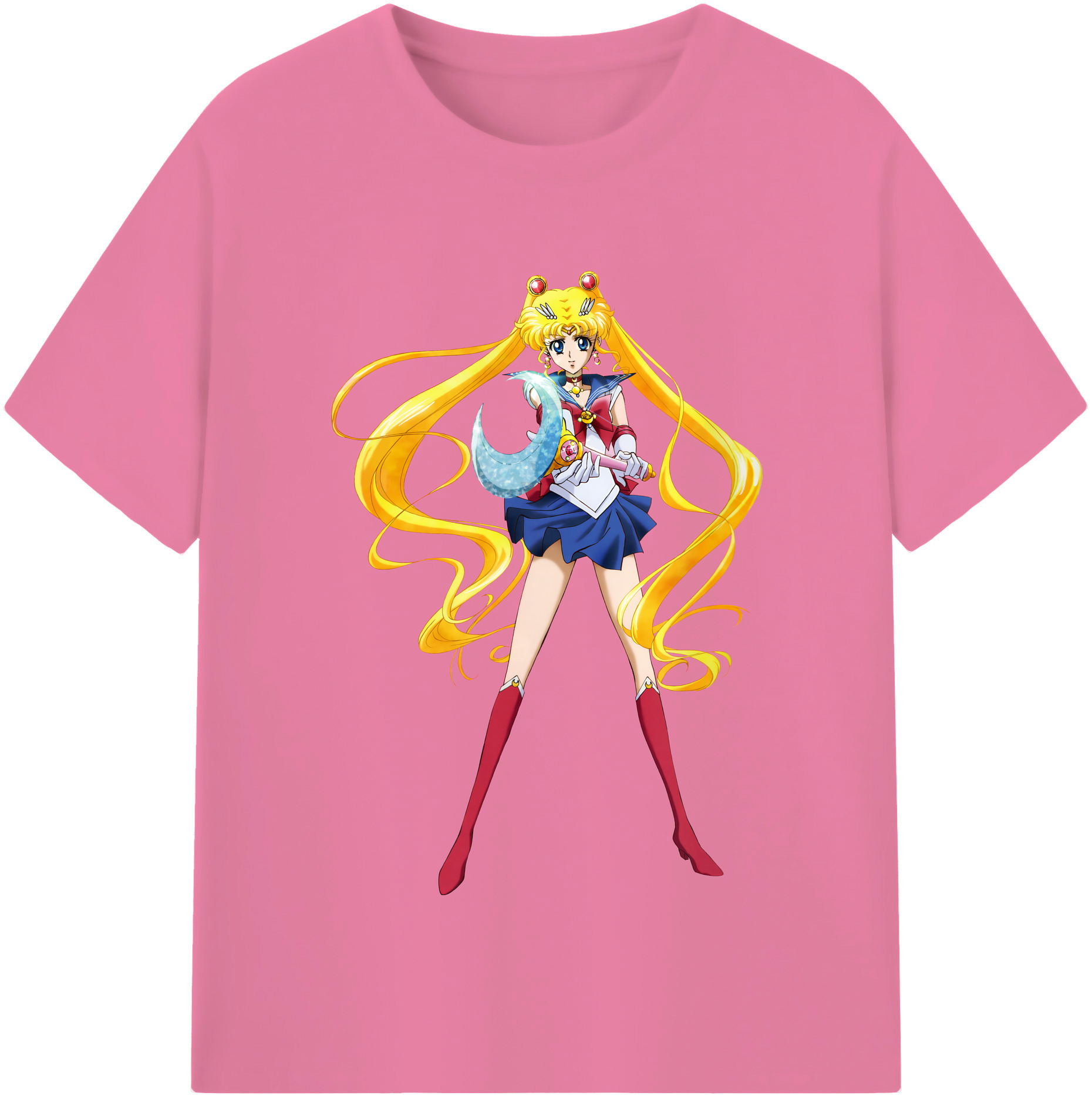 （画像用） 美少女戦士セーラームーン 月野 うさぎ つきの うさぎ Sailor Moon Tsukino Usagi 綿100％半袖Tシャツ（フロントプリント）